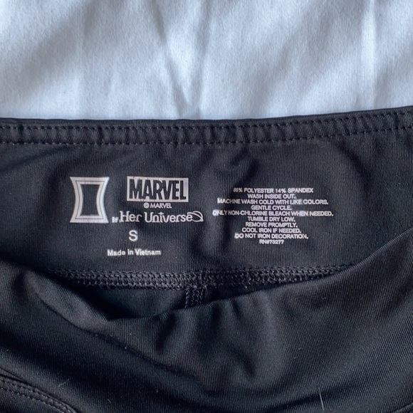 Black Marvel Spandex Bike Shorts Size Small women - Picture 2 of 4